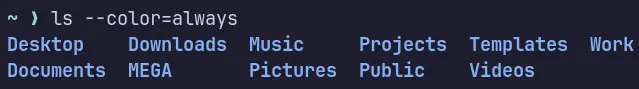 Colored ls output