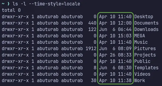 locale timestamps