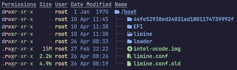 Omarchy (Arch Linux) /boot
