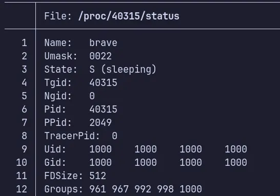 Brave Browser Running Process